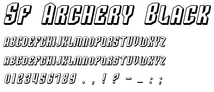 SF Archery Black SC Shaded Oblique font